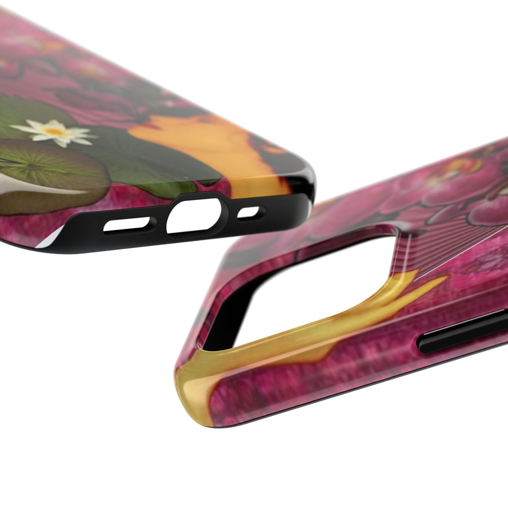 Floral Orchid Tough Phone Case — Vintage Woman & Lotus Design