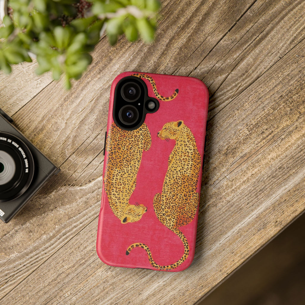 Pink Leopard Phone Case – Bold Animal Print Protective Case