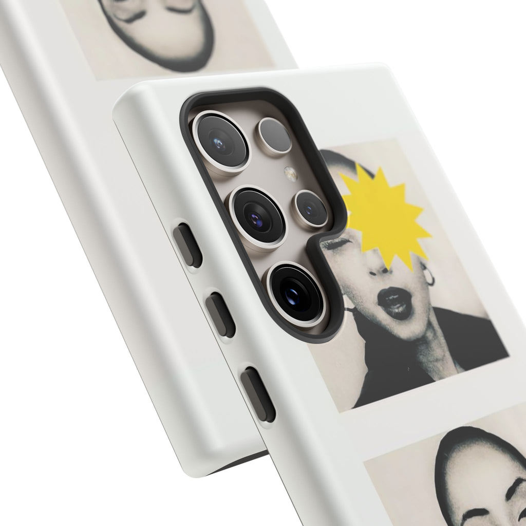 SADE Phone Case — Retro Black & White Portrait with Yellow Sunburst