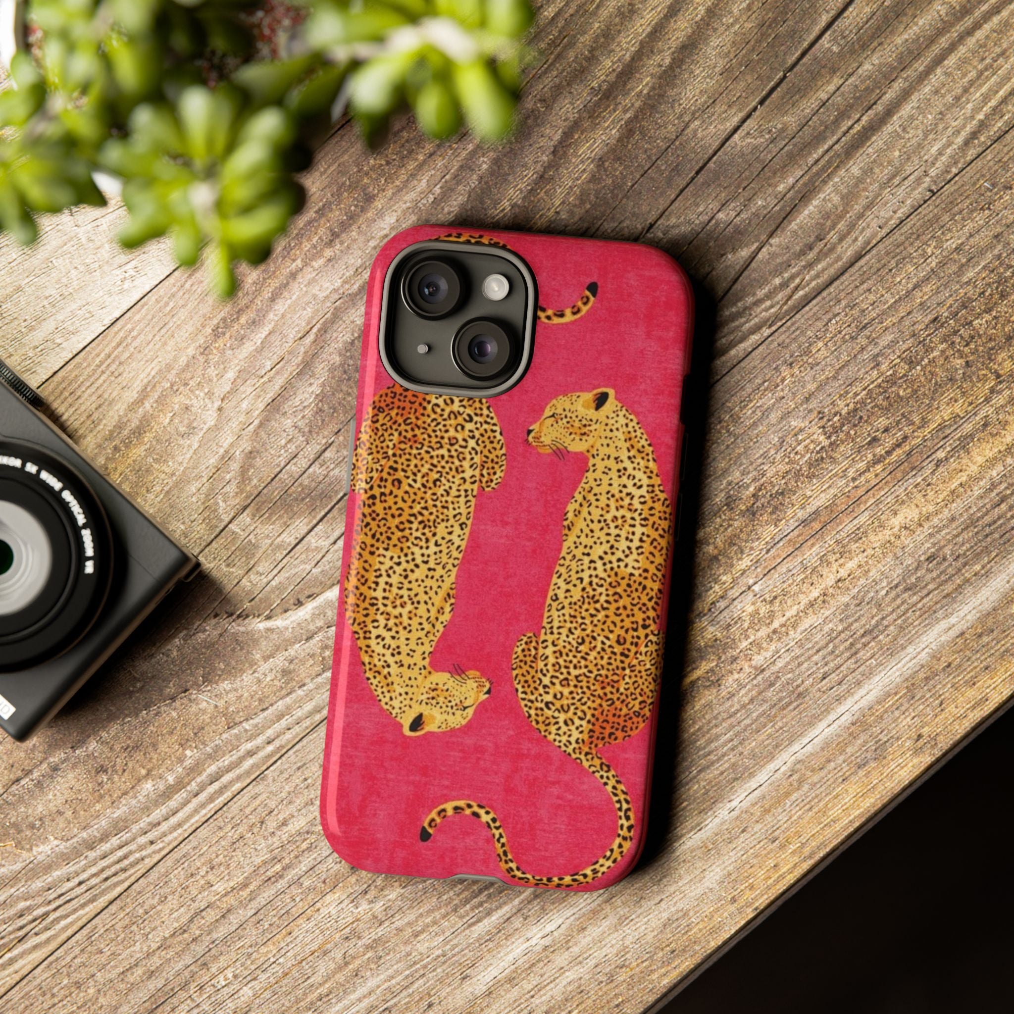 Pink Leopard Phone Case – Bold Animal Print Protective Case