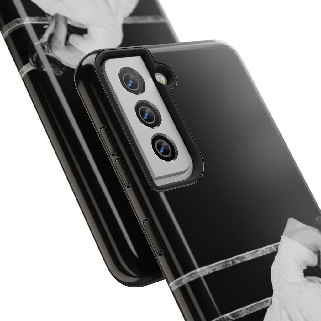 Vintage Ballerina Tough Phone Case — Black & White Dance Photo Protective Cover