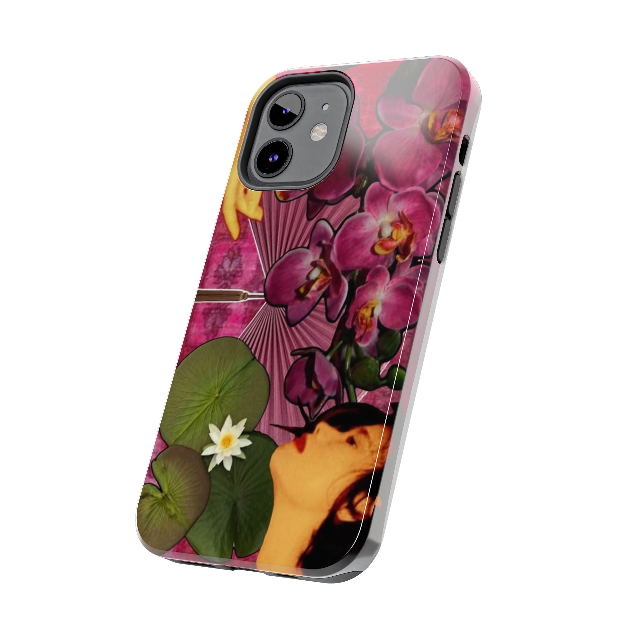 Floral Orchid Tough Phone Case — Vintage Woman & Lotus Design