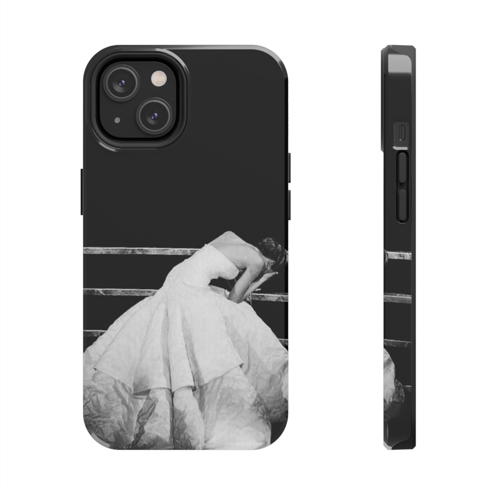 Vintage Ballerina Tough Phone Case — Black & White Dance Photo Protective Cover