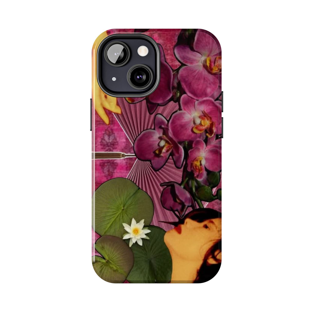 Floral Orchid Tough Phone Case — Vintage Woman & Lotus Design