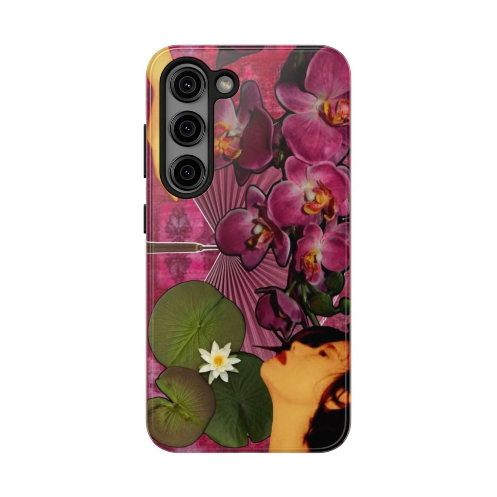 Floral Orchid Tough Phone Case — Vintage Woman & Lotus Design