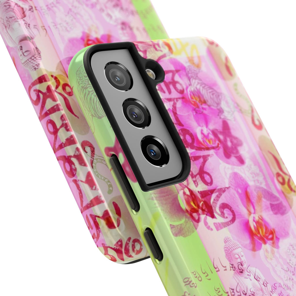Floral Pink Orchid Tough Phone Case — Protective Art Phone Cover