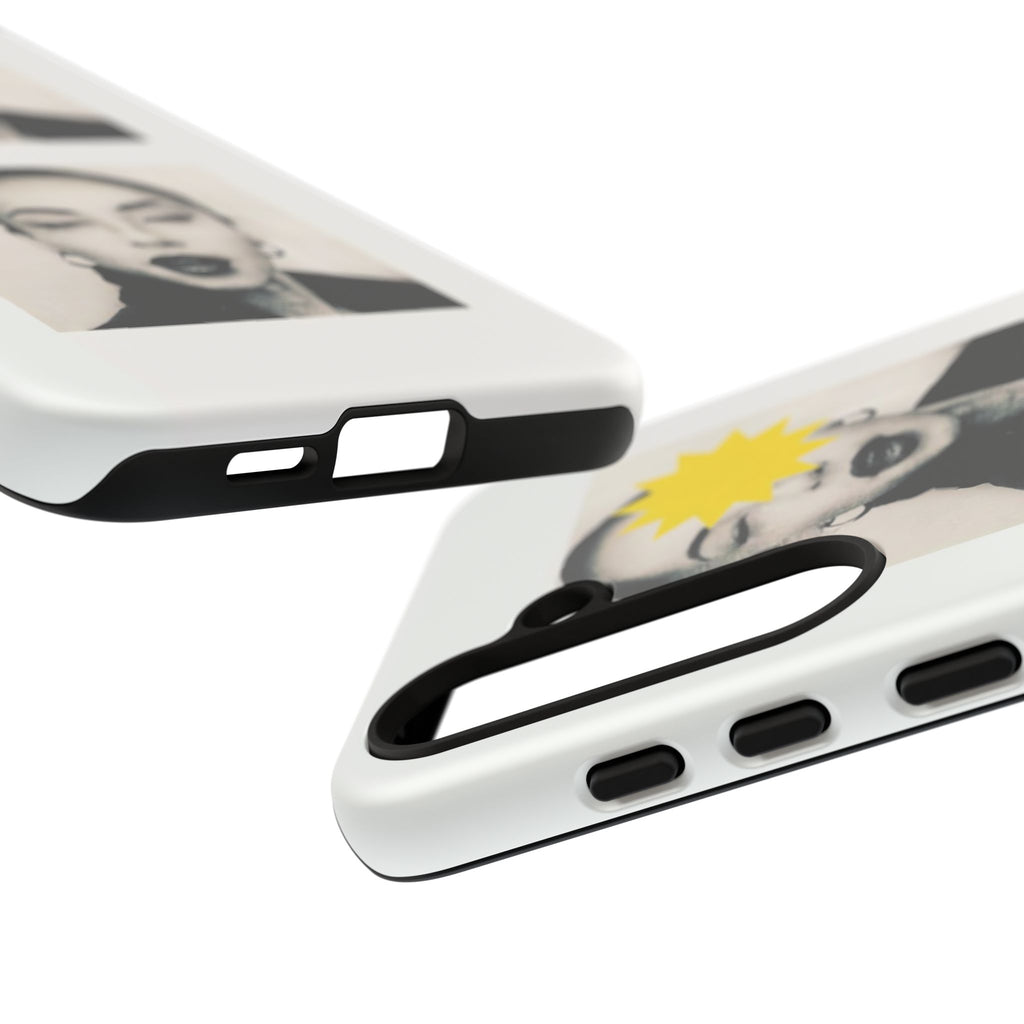 SADE Phone Case — Retro Black & White Portrait with Yellow Sunburst