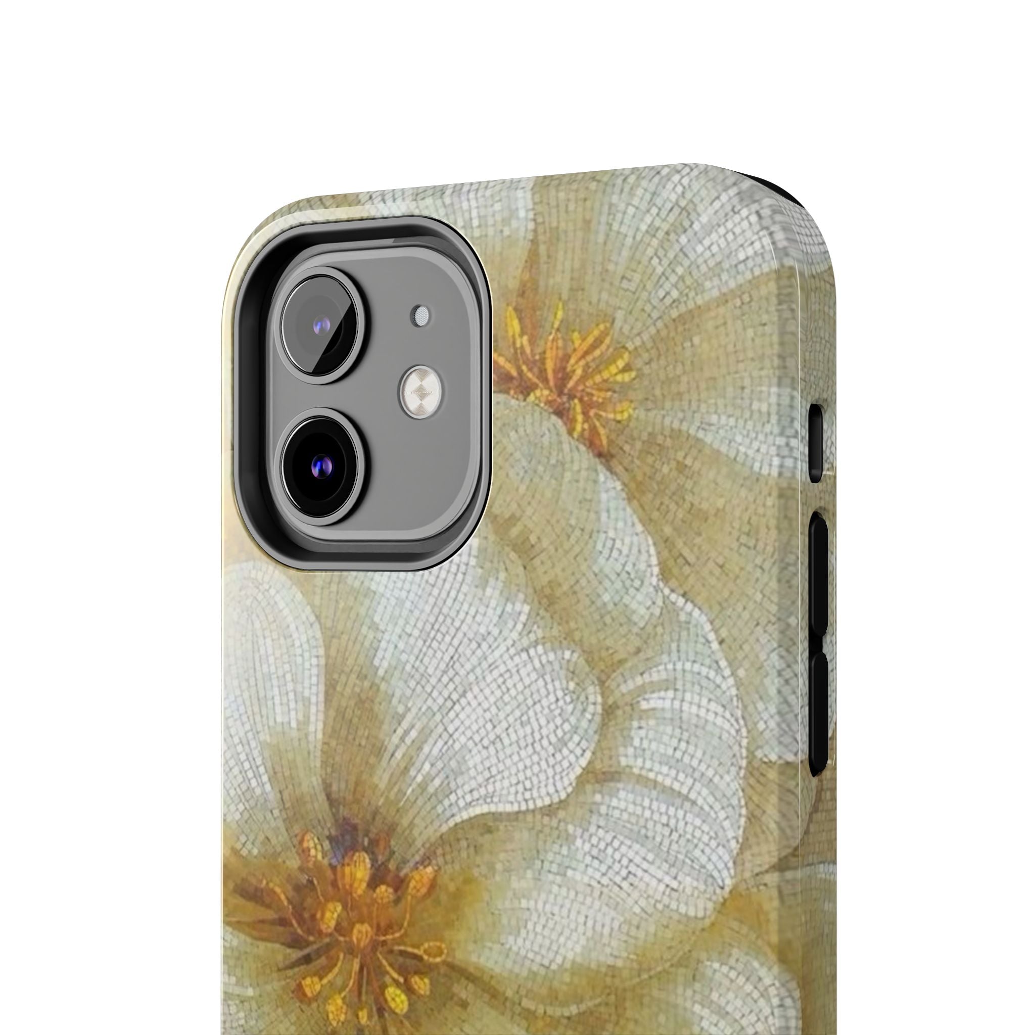 Tough Phone Case — Vintage White Floral Protective Cover