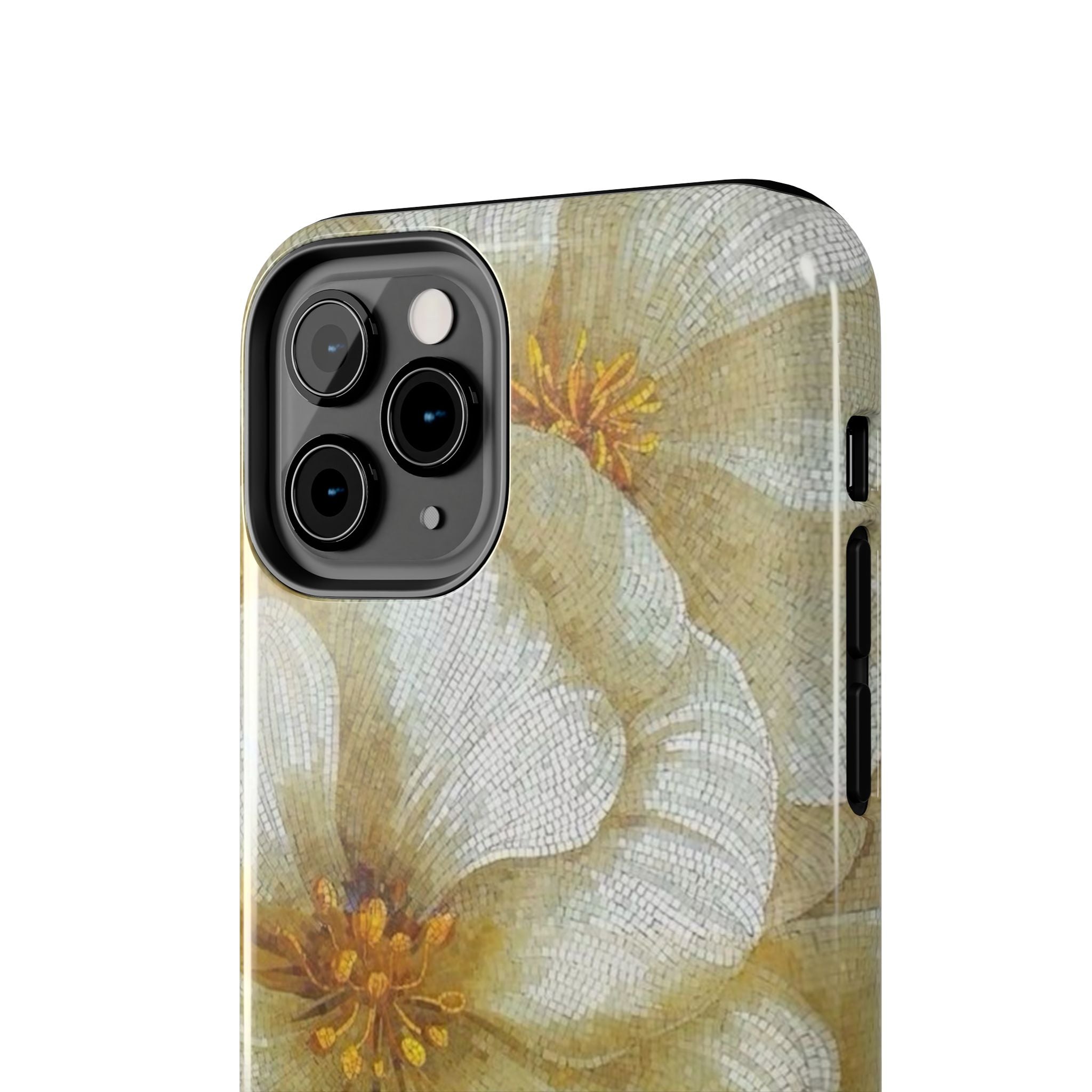 Tough Phone Case — Vintage White Floral Protective Cover