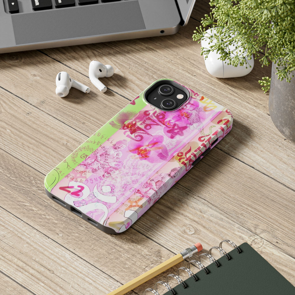 Floral Pink Orchid Tough Phone Case — Protective Art Phone Cover