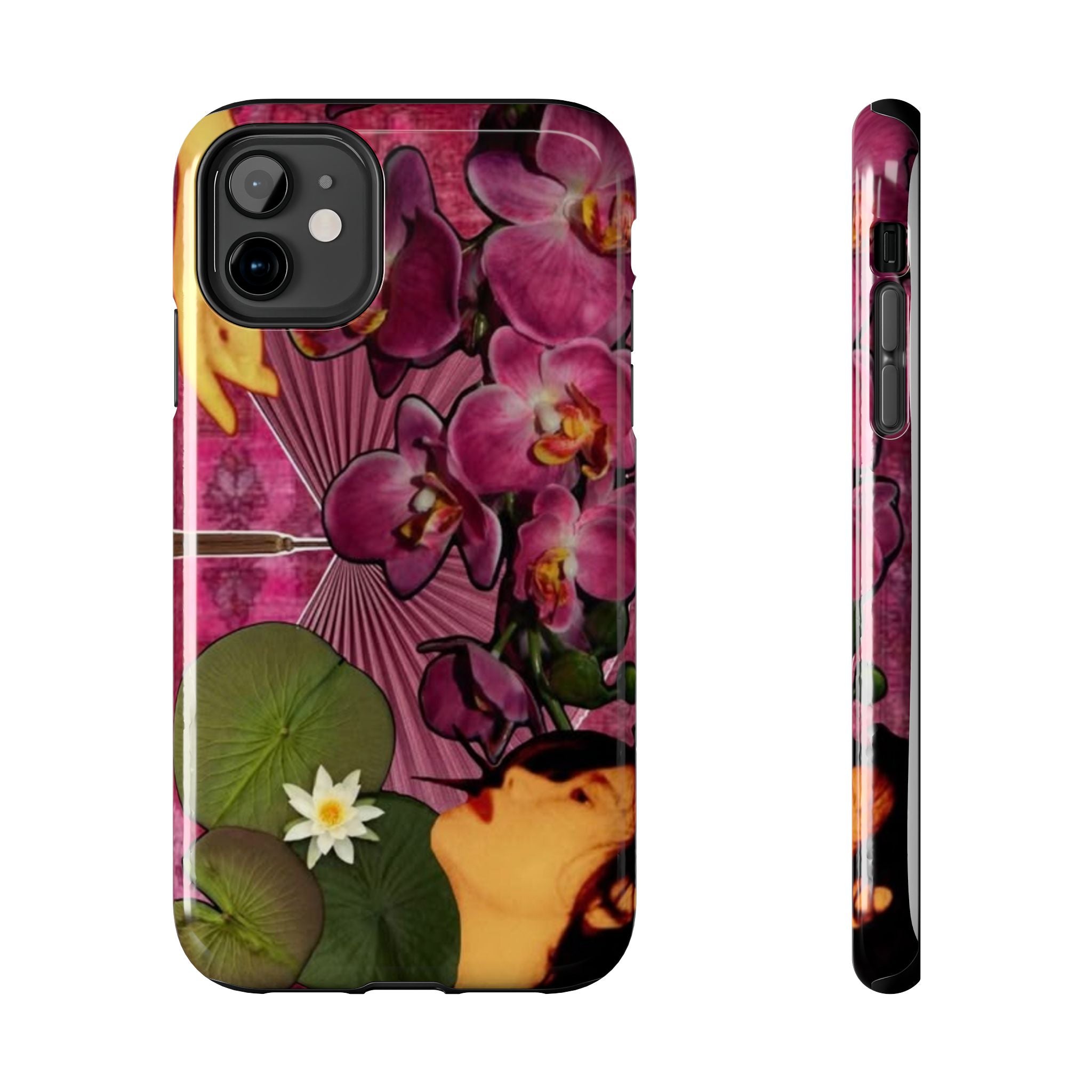 Floral Orchid Tough Phone Case — Vintage Woman & Lotus Design