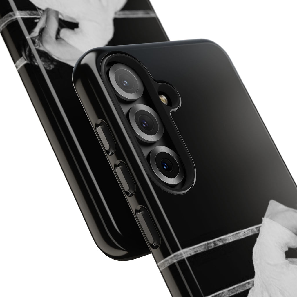 Vintage Ballerina Tough Phone Case — Black & White Dance Photo Protective Cover