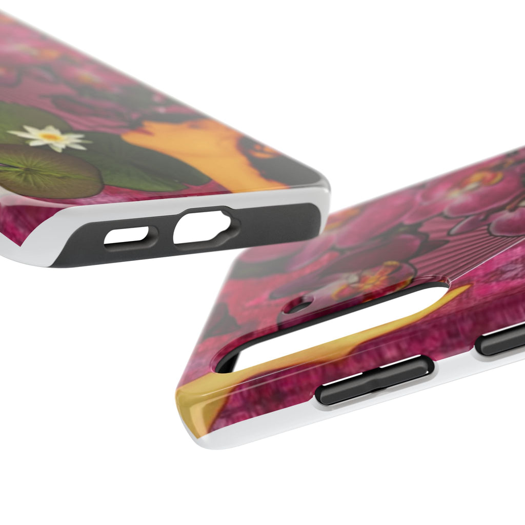Floral Orchid Tough Phone Case — Vintage Woman & Lotus Design