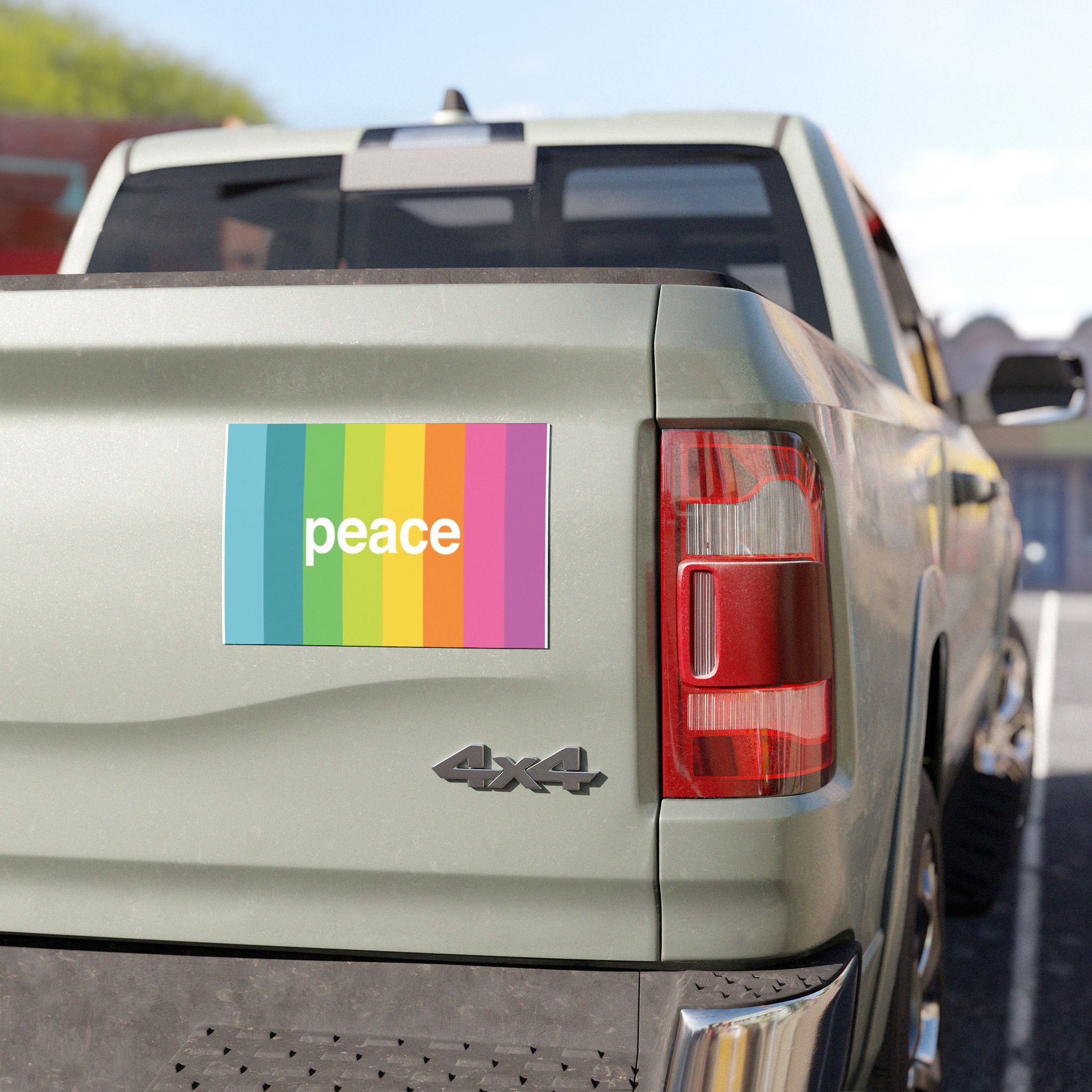 Peace Rainbow Car Magnet — Colorful Stripes Bumper Sticker