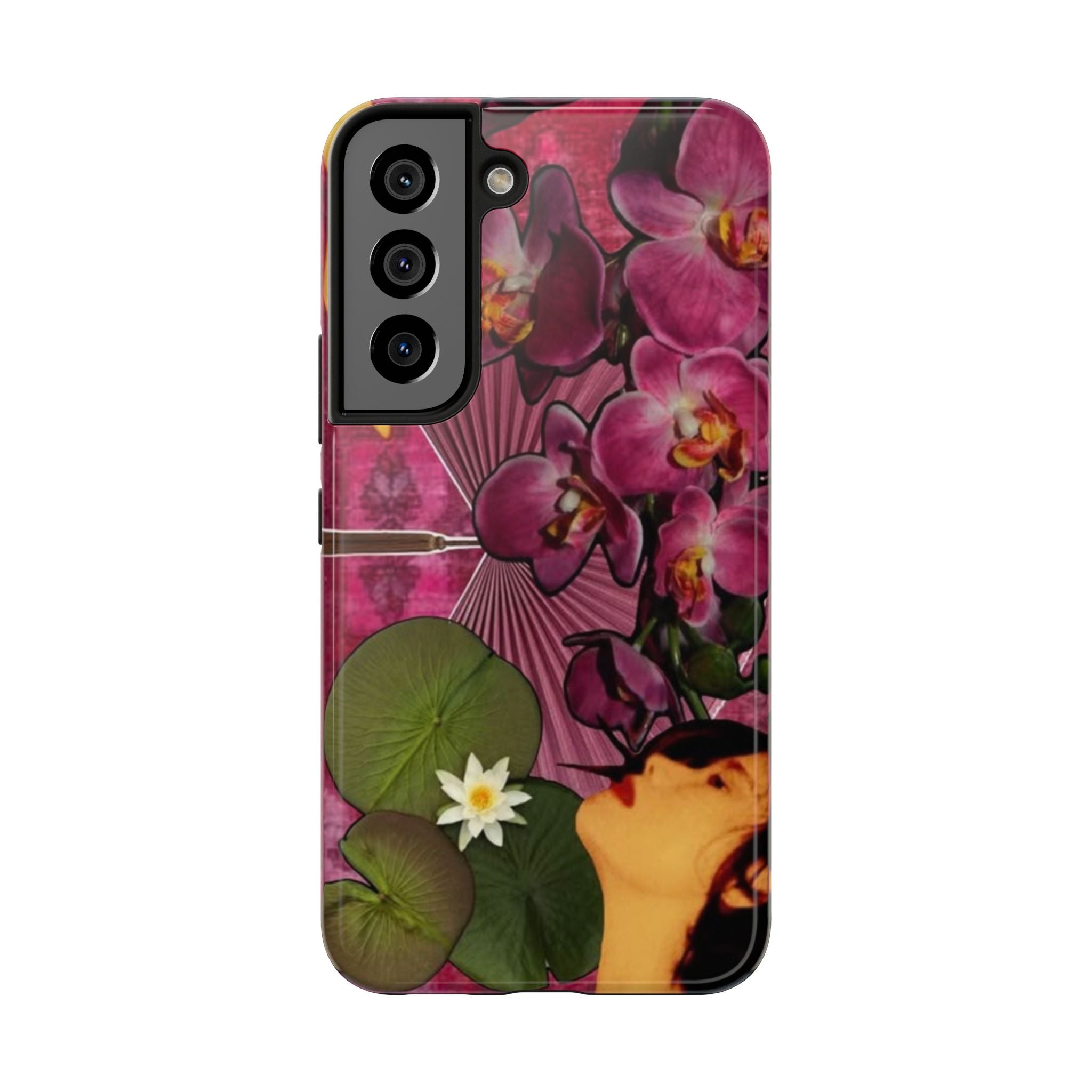 Floral Orchid Tough Phone Case — Vintage Woman & Lotus Design