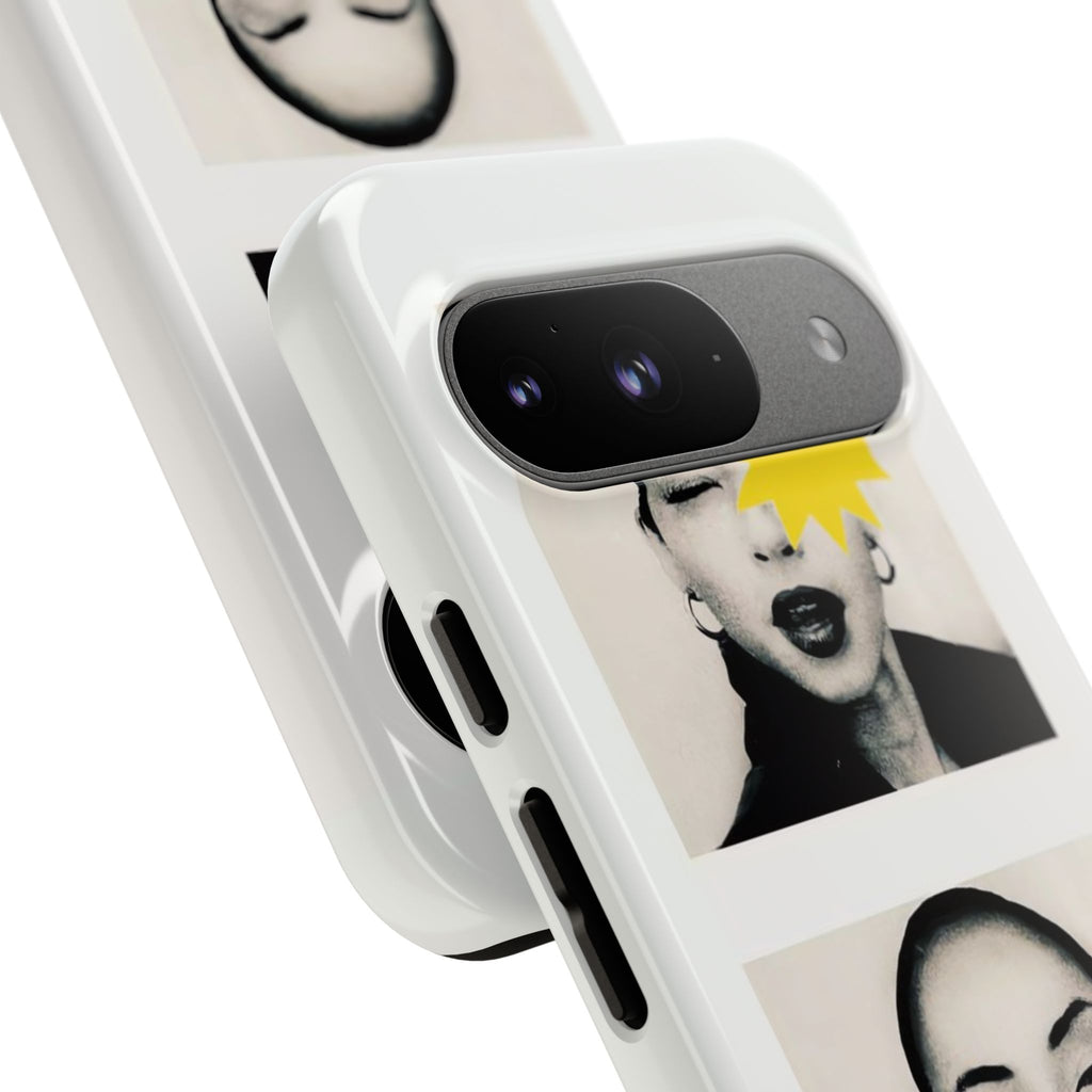 SADE Phone Case — Retro Black & White Portrait with Yellow Sunburst