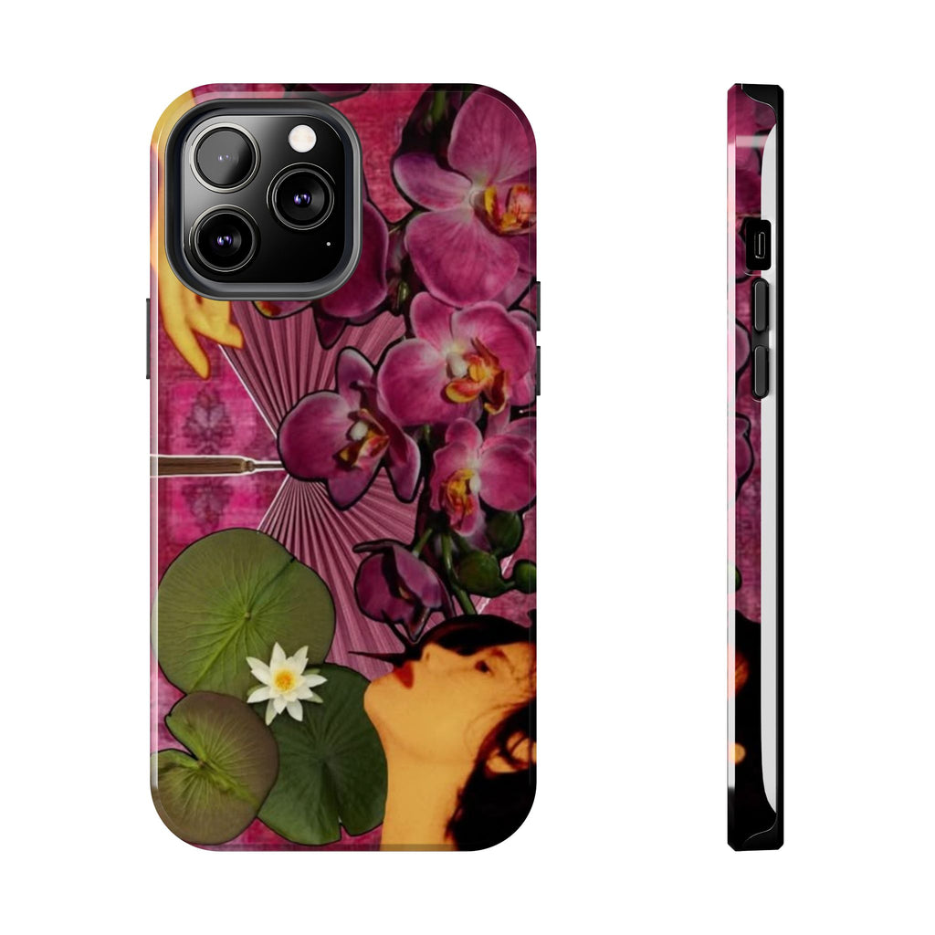 Floral Orchid Tough Phone Case — Vintage Woman & Lotus Design