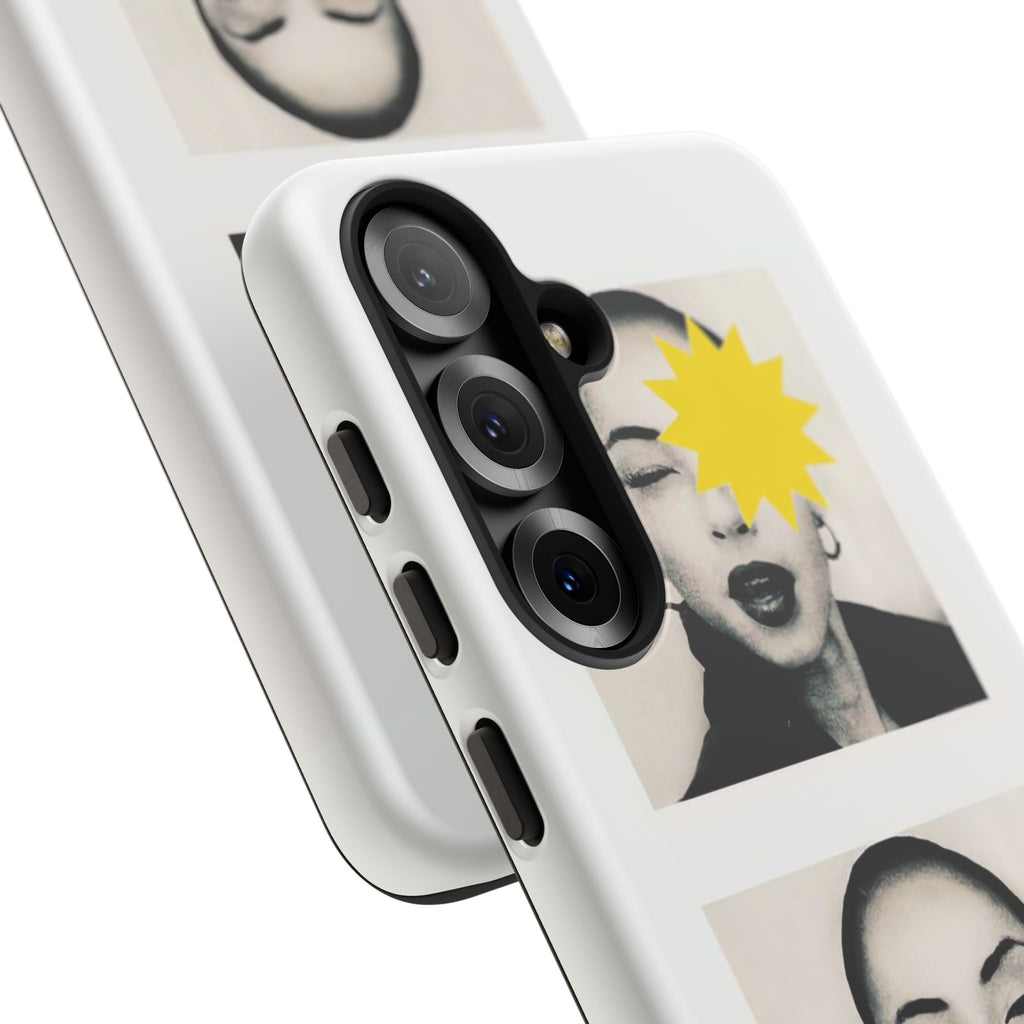 SADE Phone Case — Retro Black & White Portrait with Yellow Sunburst