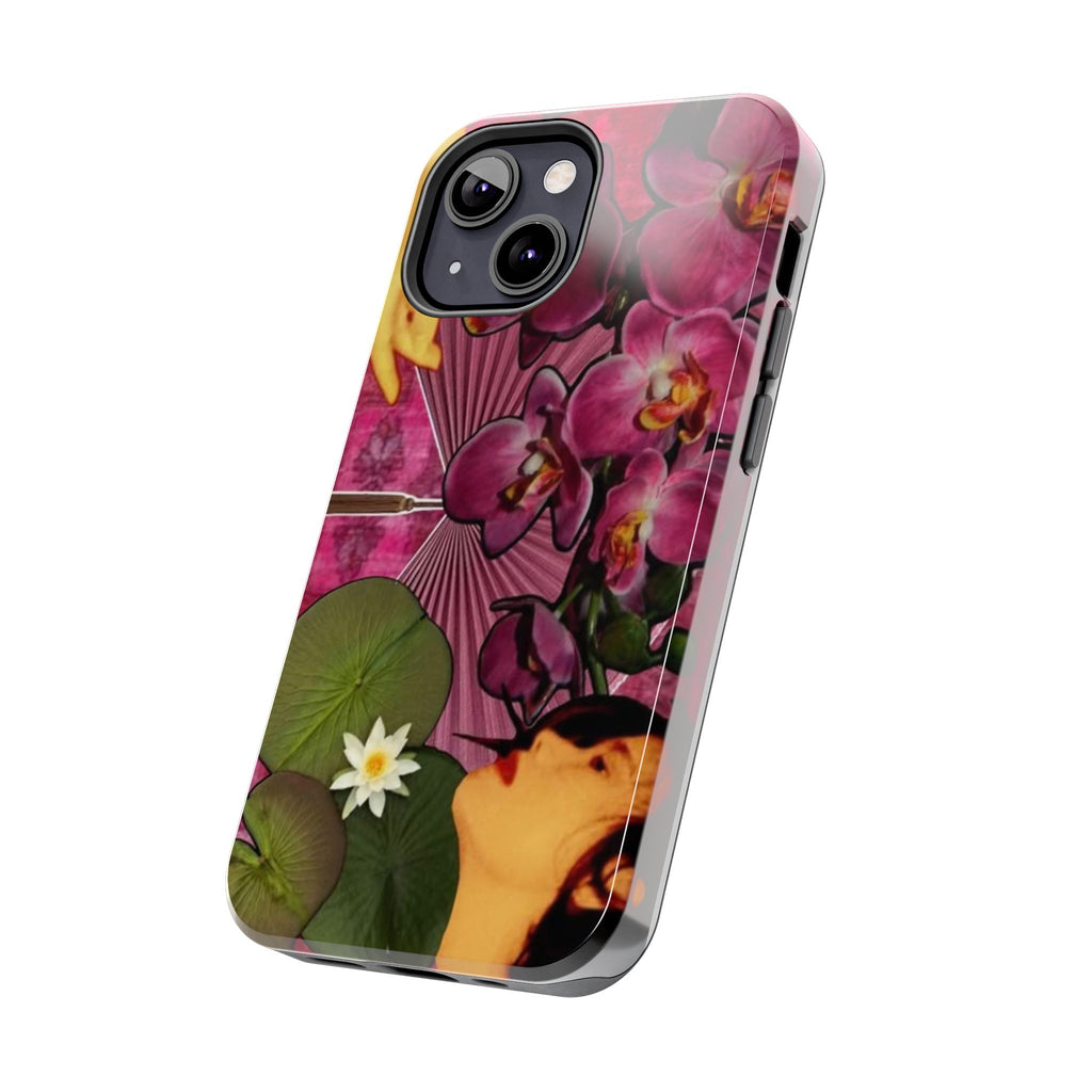Floral Orchid Tough Phone Case — Vintage Woman & Lotus Design