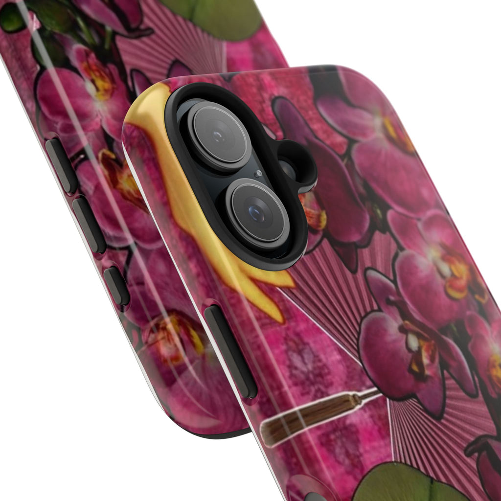 Floral Orchid Tough Phone Case — Vintage Woman & Lotus Design