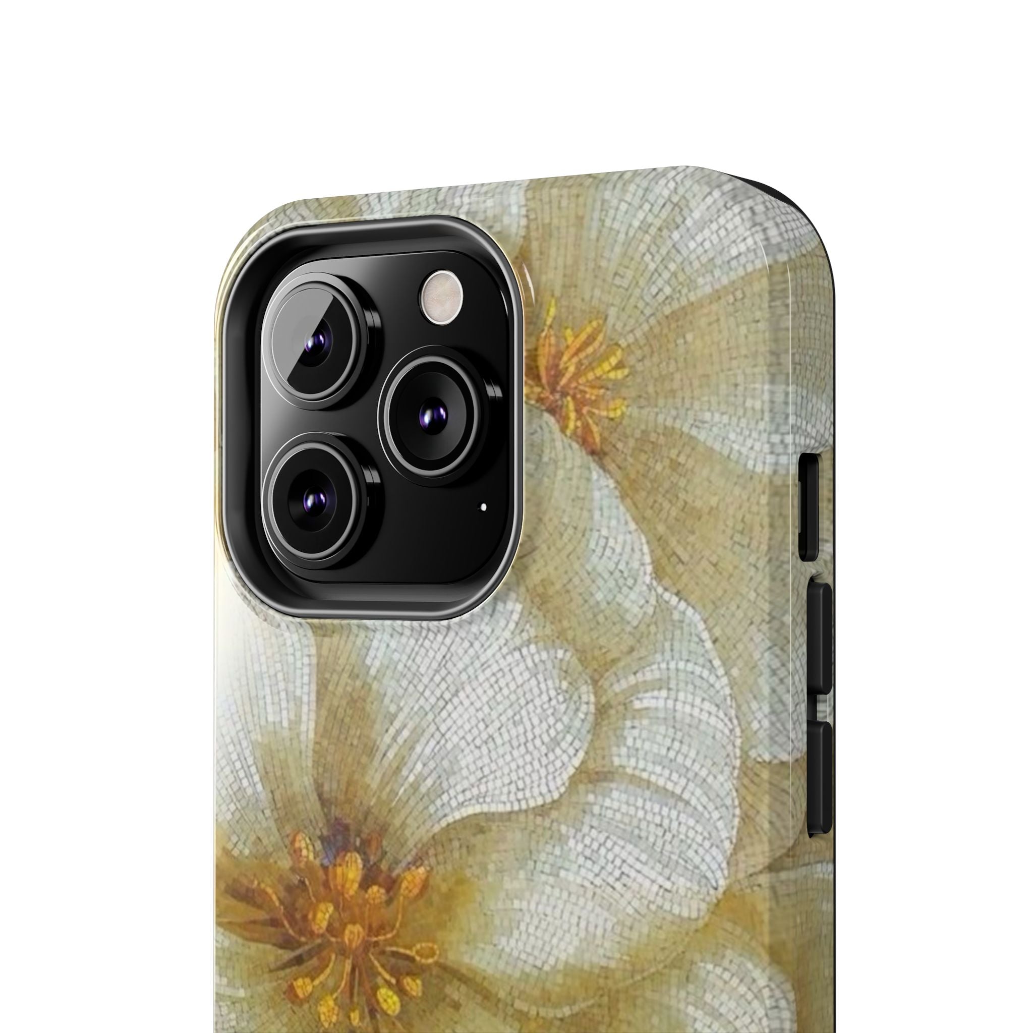 Tough Phone Case — Vintage White Floral Protective Cover