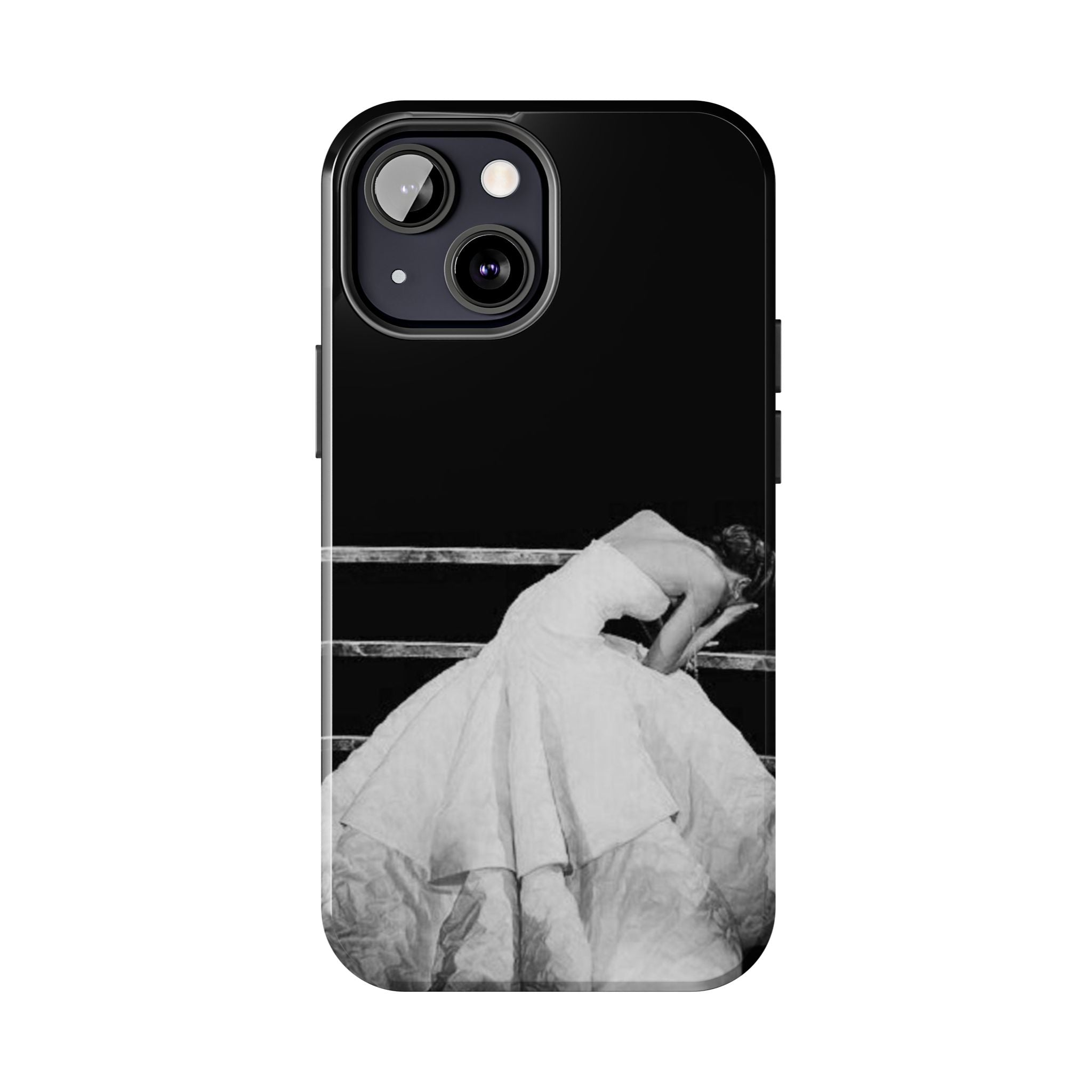 Vintage Ballerina Tough Phone Case — Black & White Dance Photo Protective Cover