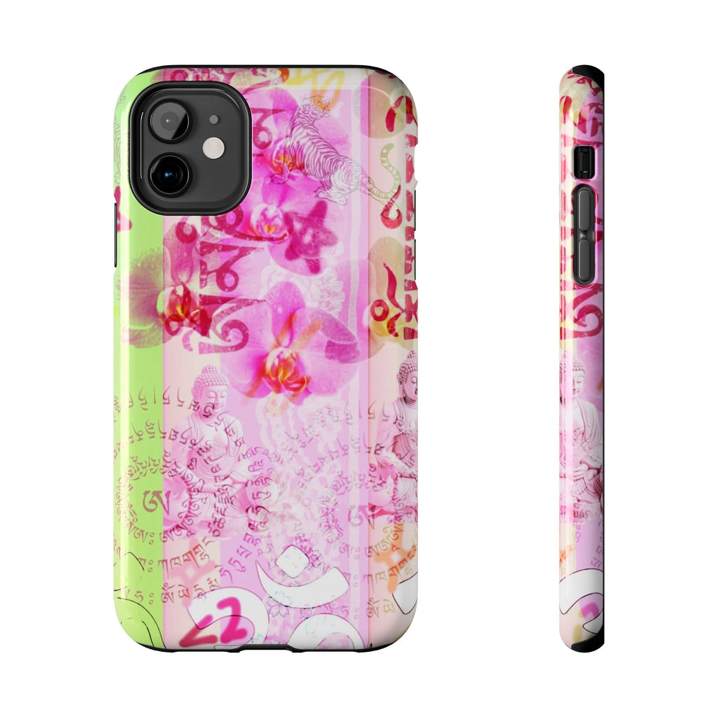 Floral Pink Orchid Tough Phone Case — Protective Art Phone Cover
