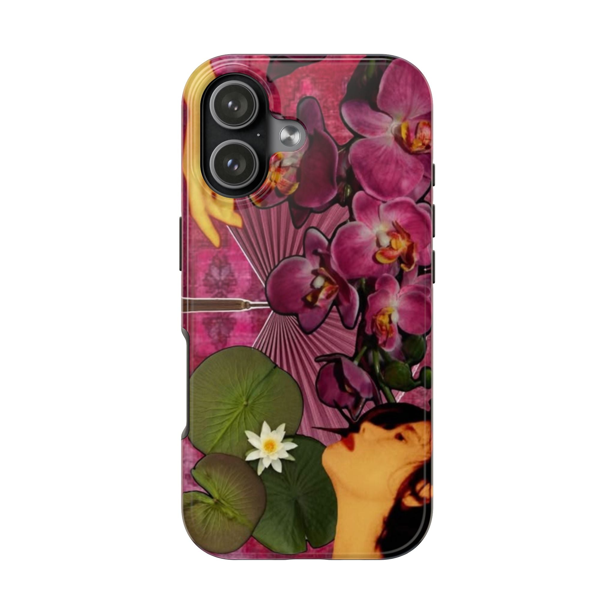 Floral Orchid Tough Phone Case — Vintage Woman & Lotus Design