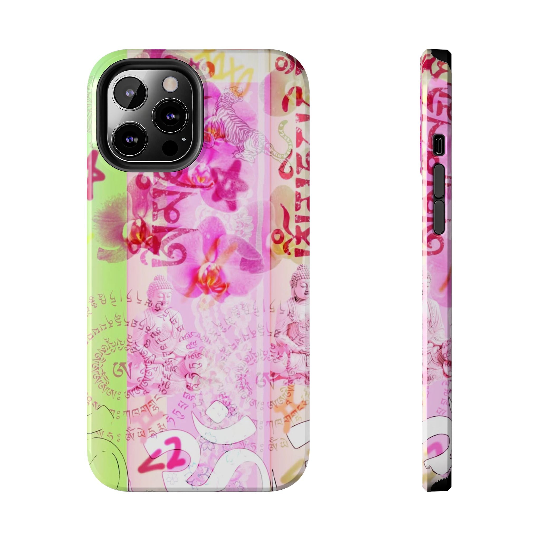 Floral Pink Orchid Tough Phone Case — Protective Art Phone Cover