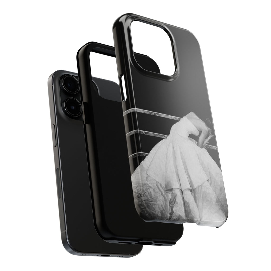 Vintage Ballerina Tough Phone Case — Black & White Dance Photo Protective Cover