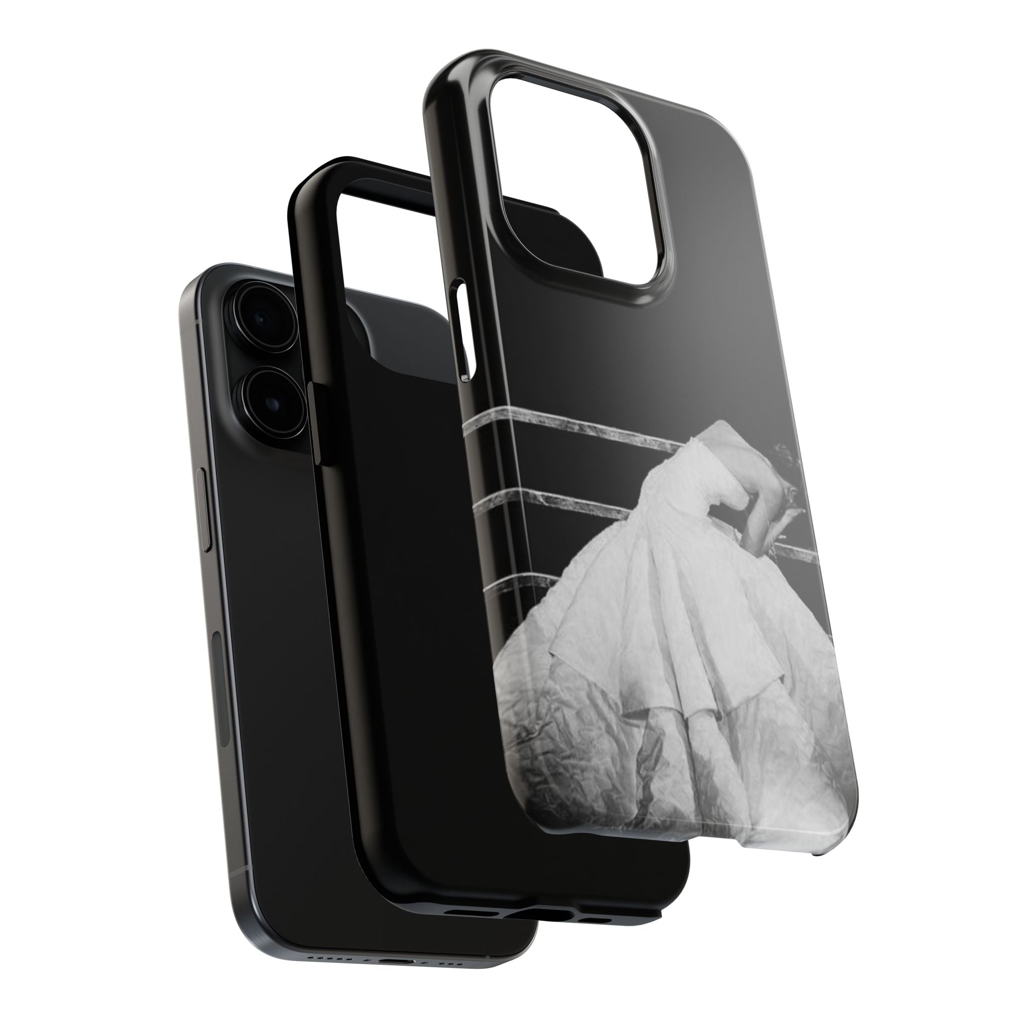 Vintage Ballerina Tough Phone Case — Black & White Dance Photo Protective Cover