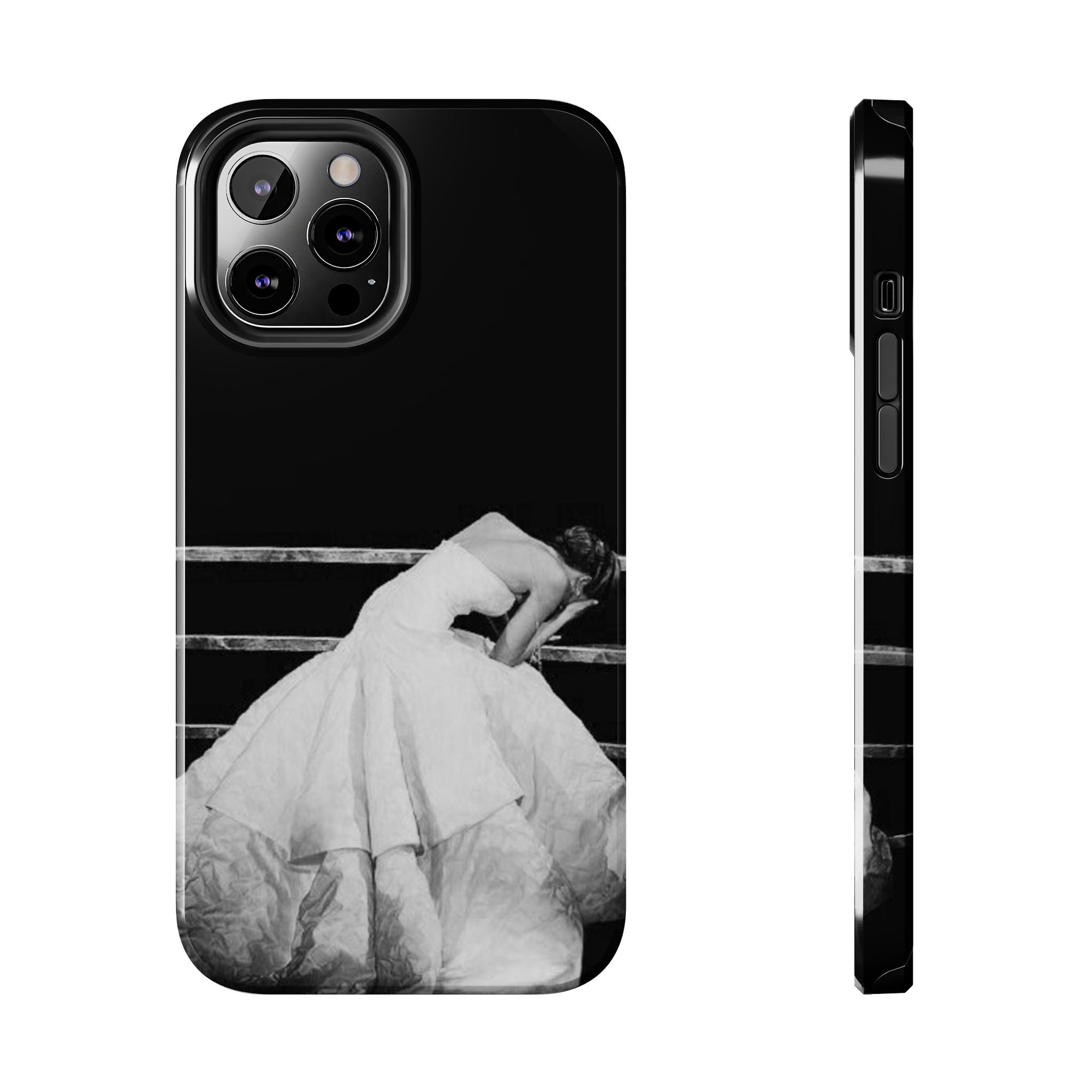 Vintage Ballerina Tough Phone Case — Black & White Dance Photo Protective Cover