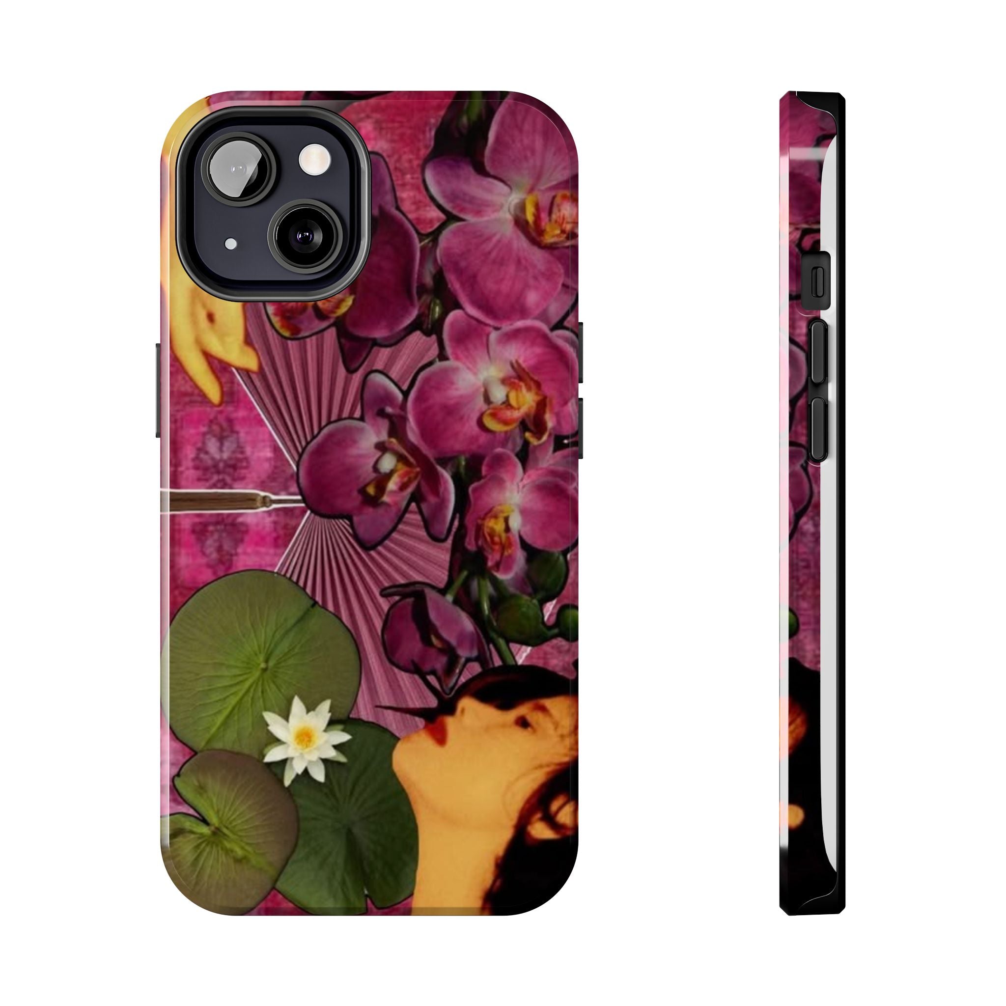 Floral Orchid Tough Phone Case — Vintage Woman & Lotus Design