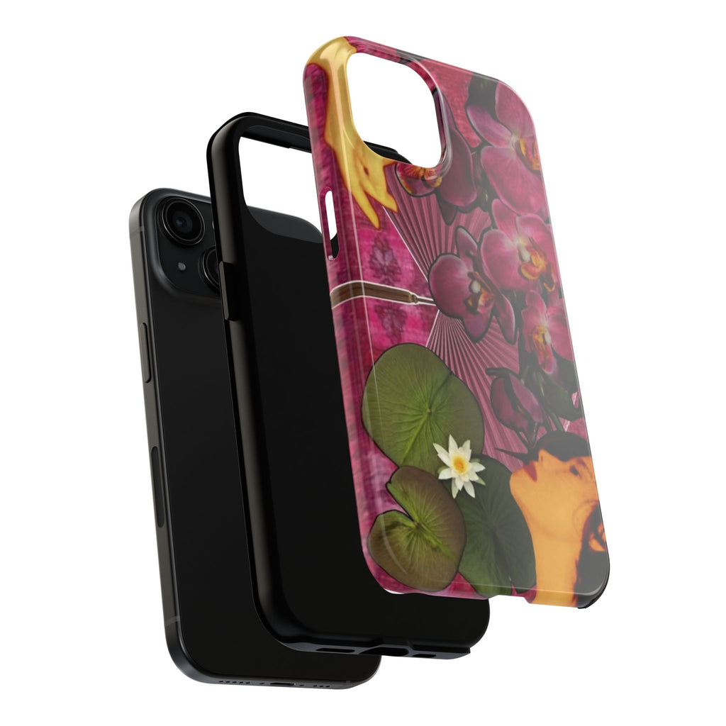 Floral Orchid Tough Phone Case — Vintage Woman & Lotus Design