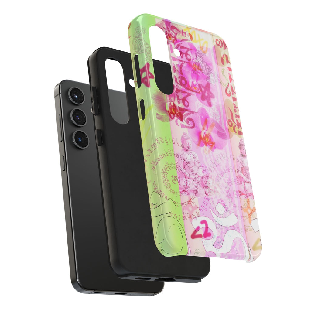 Floral Pink Orchid Tough Phone Case — Protective Art Phone Cover