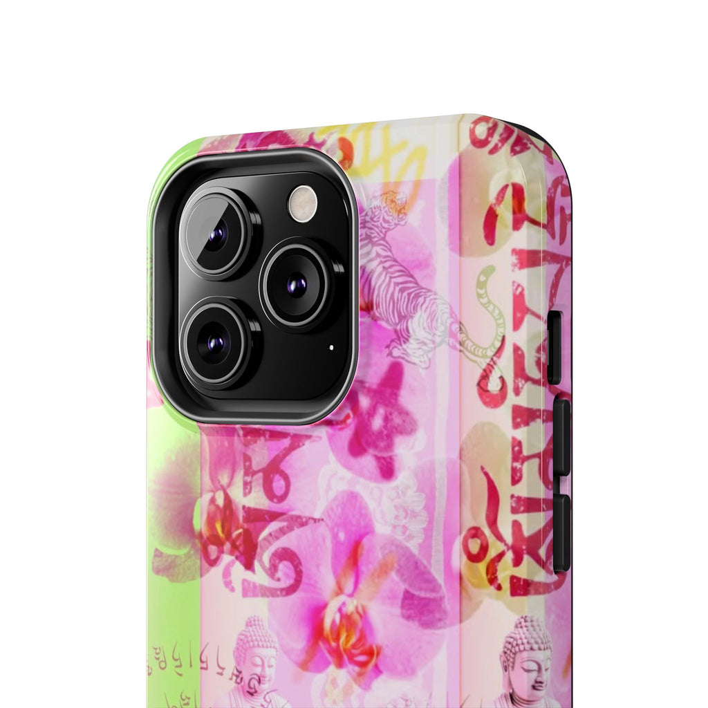 Floral Pink Orchid Tough Phone Case — Protective Art Phone Cover