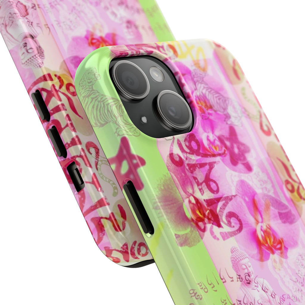 Floral Pink Orchid Tough Phone Case — Protective Art Phone Cover