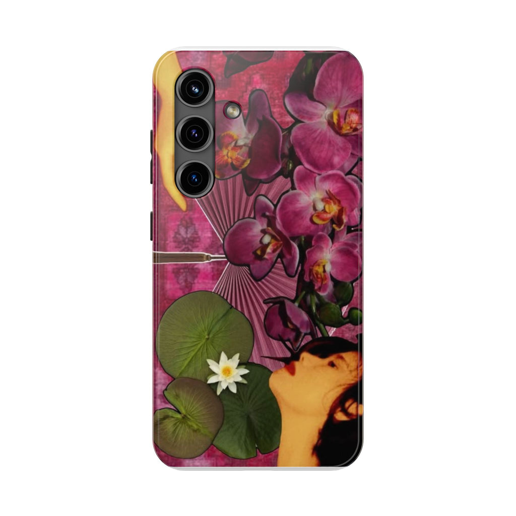 Floral Orchid Tough Phone Case — Vintage Woman & Lotus Design