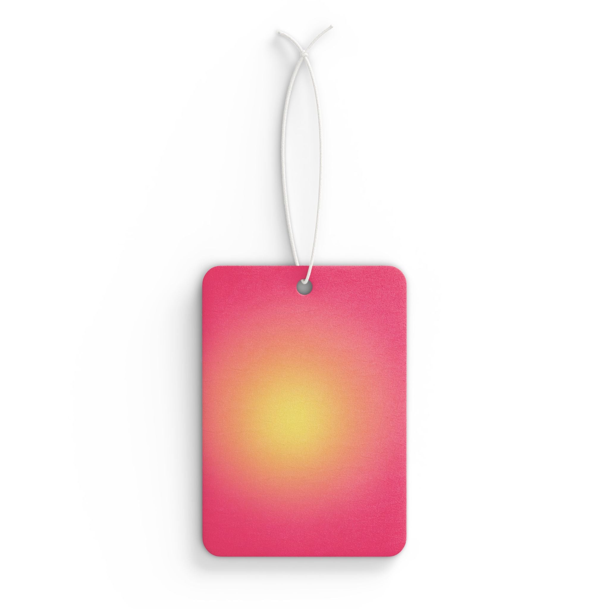 Sunburst Gradient Car Air Freshener — Pink & Yellow Retro Scent Tag