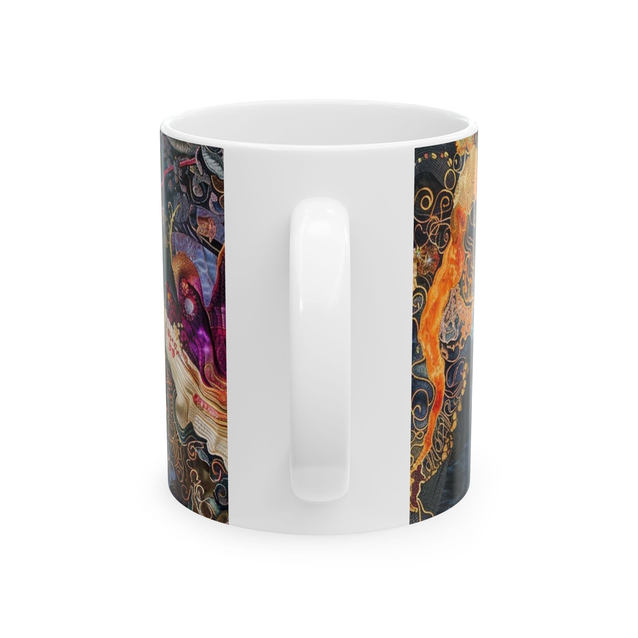Floral Mystique Ceramic Mug — Dark Boho Flower Art (11oz & 15oz)