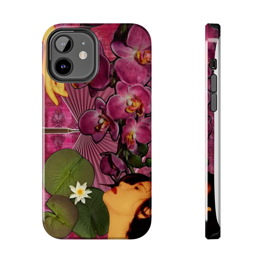 Floral Orchid Tough Phone Case — Vintage Woman & Lotus Design