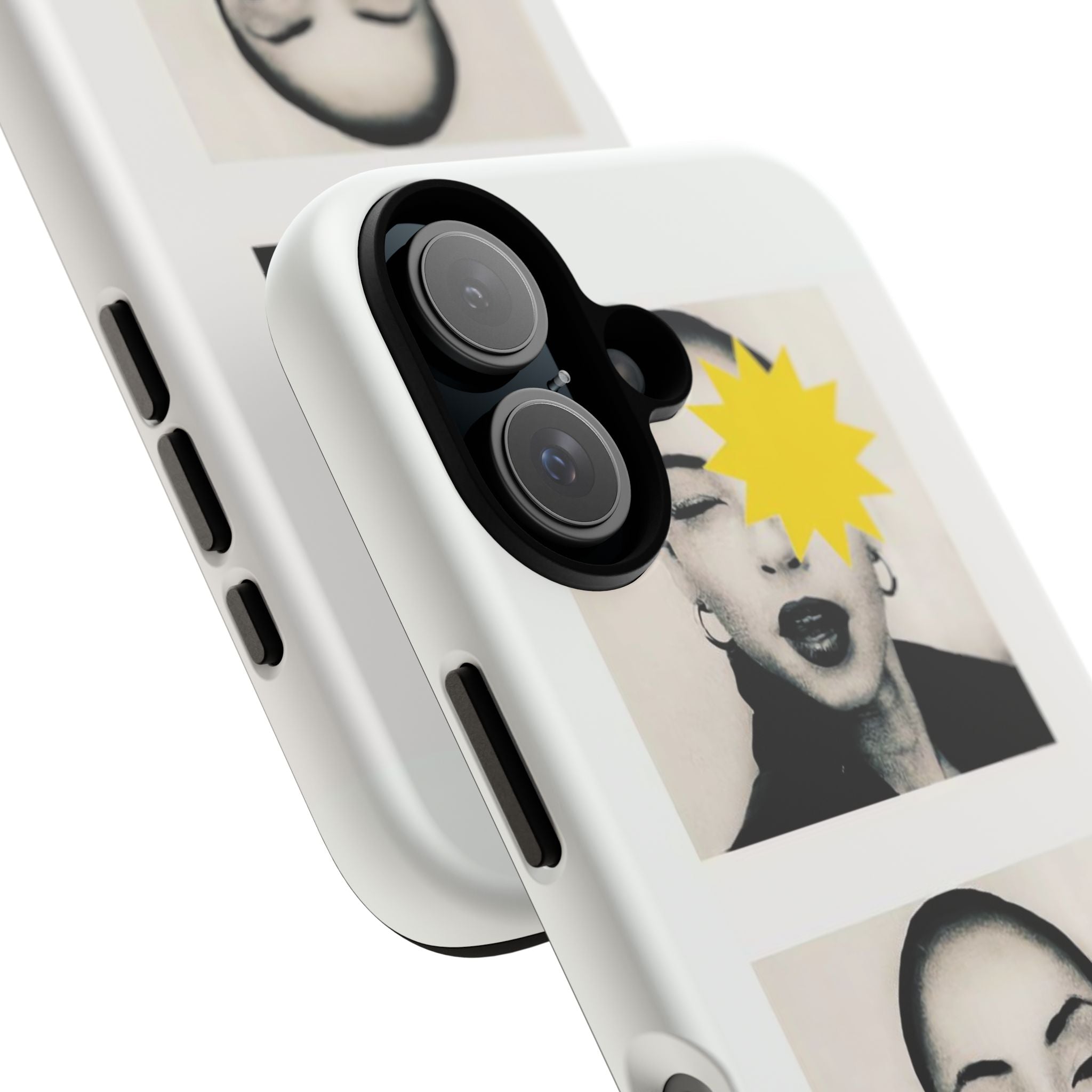 SADE Phone Case — Retro Black & White Portrait with Yellow Sunburst