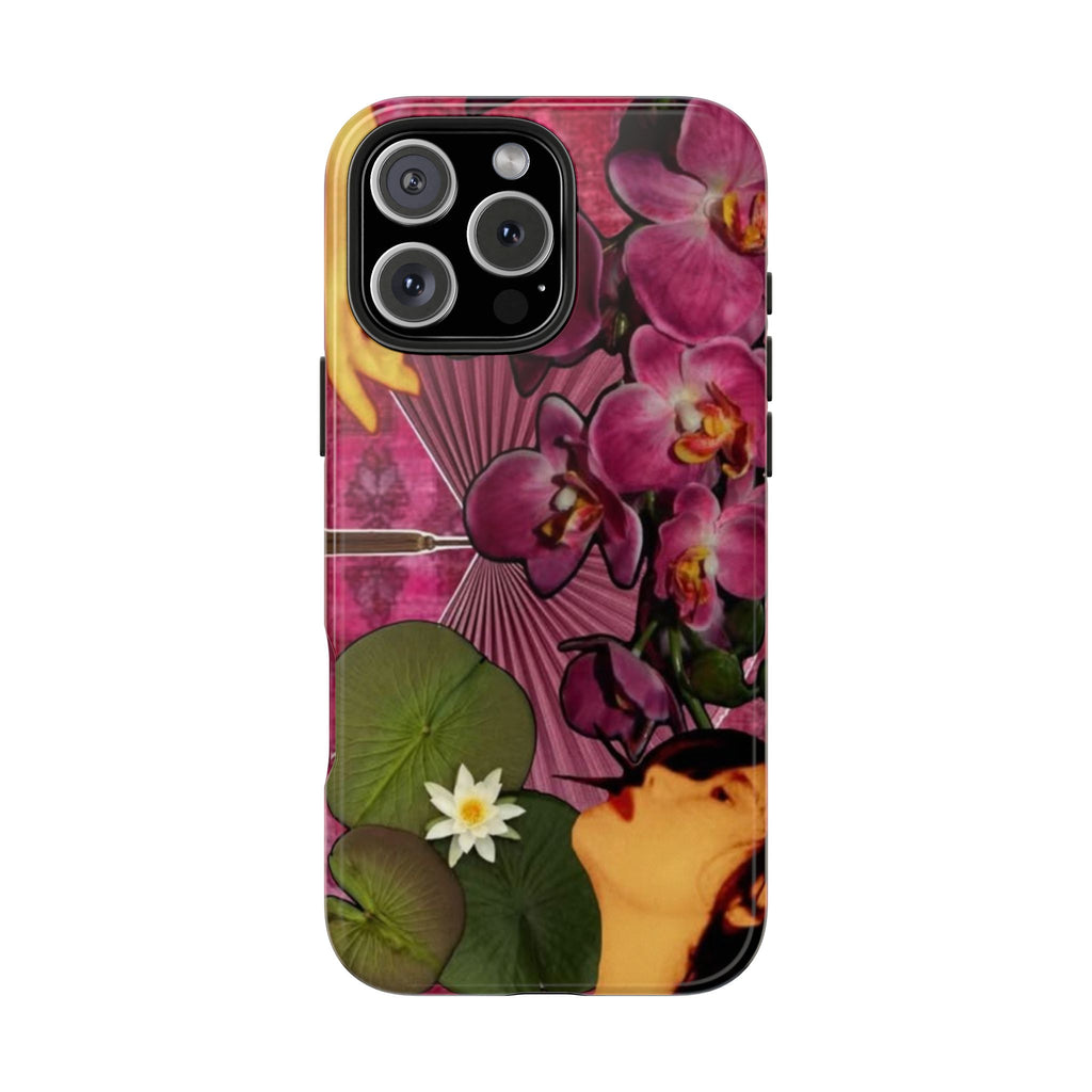 Floral Orchid Tough Phone Case — Vintage Woman & Lotus Design