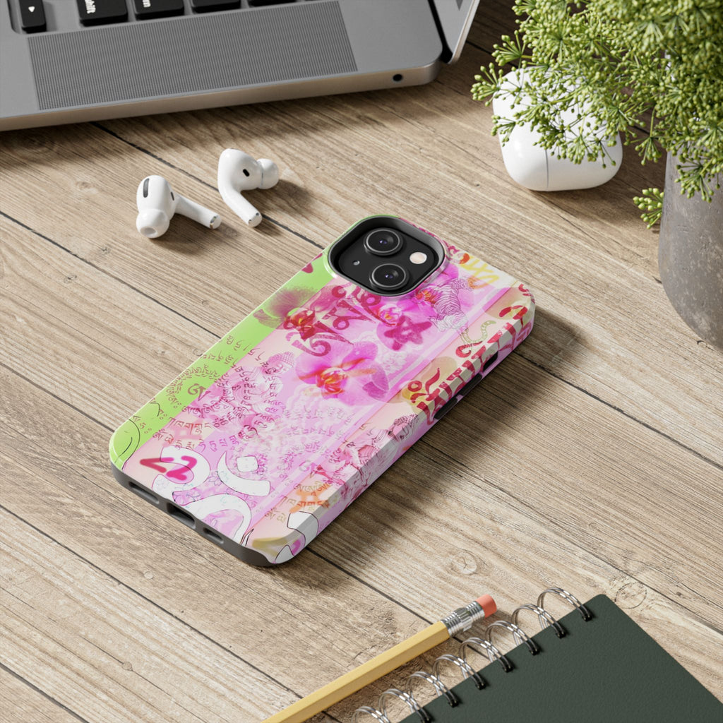 Floral Pink Orchid Tough Phone Case — Protective Art Phone Cover