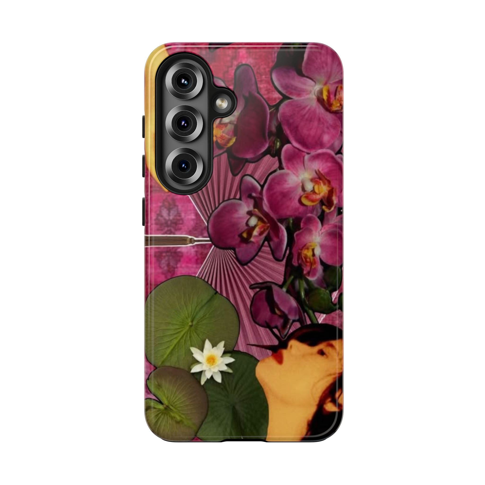 Floral Orchid Tough Phone Case — Vintage Woman & Lotus Design