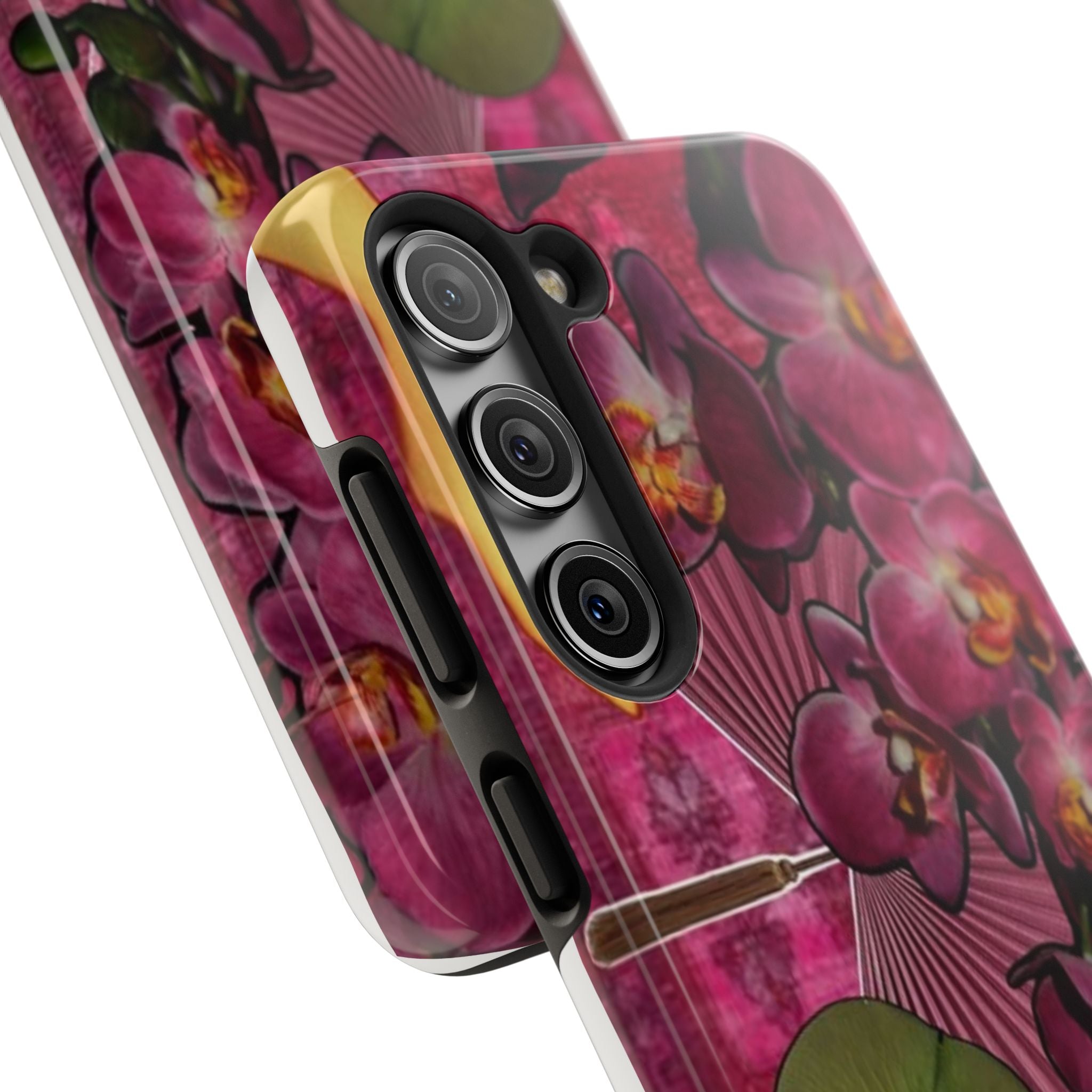 Floral Orchid Tough Phone Case — Vintage Woman & Lotus Design