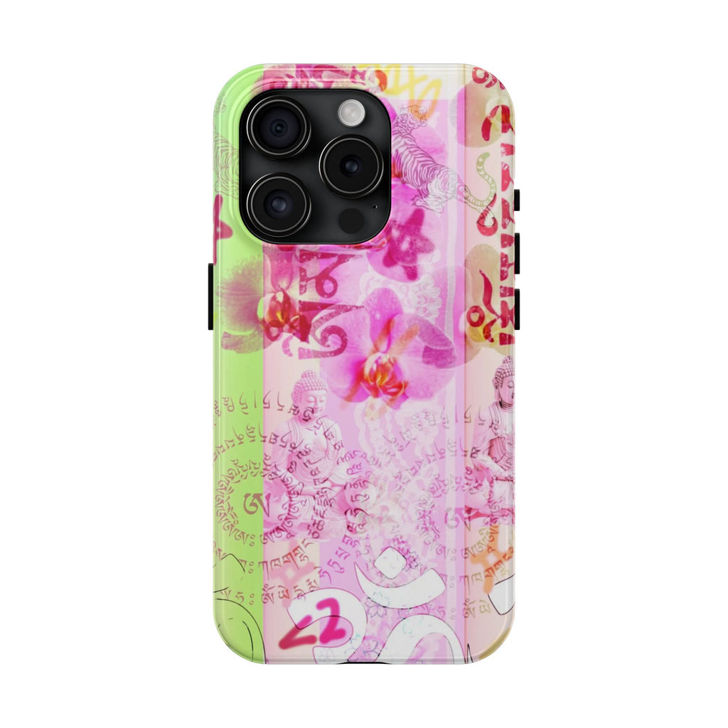 Floral Pink Orchid Tough Phone Case — Protective Art Phone Cover