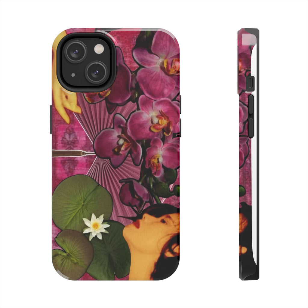 Floral Orchid Tough Phone Case — Vintage Woman & Lotus Design