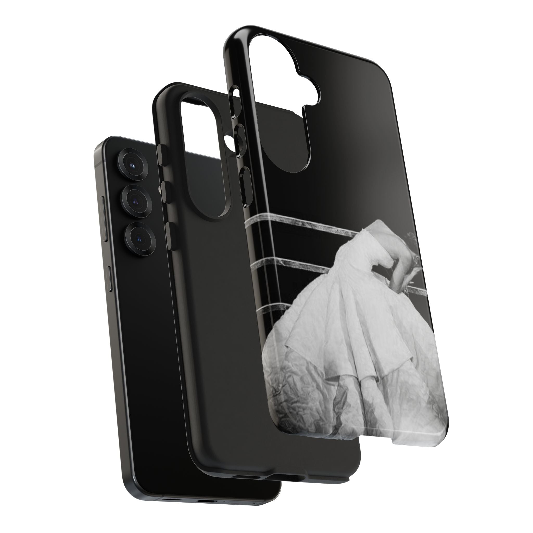 Vintage Ballerina Tough Phone Case — Black & White Dance Photo Protective Cover