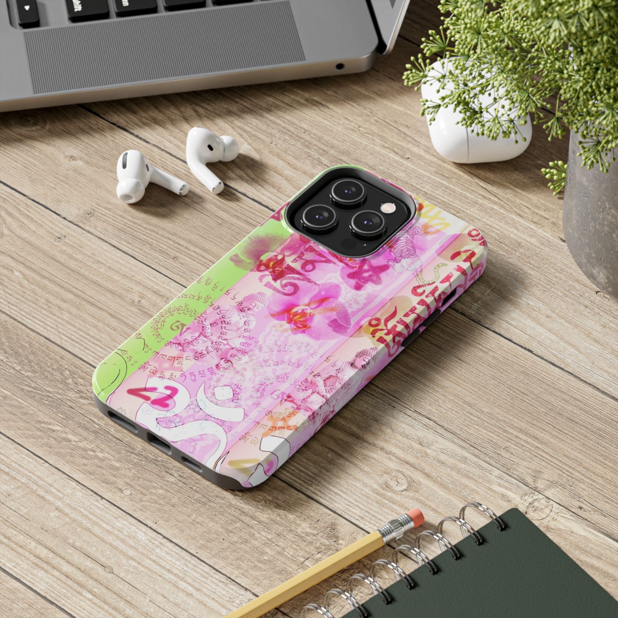 Floral Pink Orchid Tough Phone Case — Protective Art Phone Cover